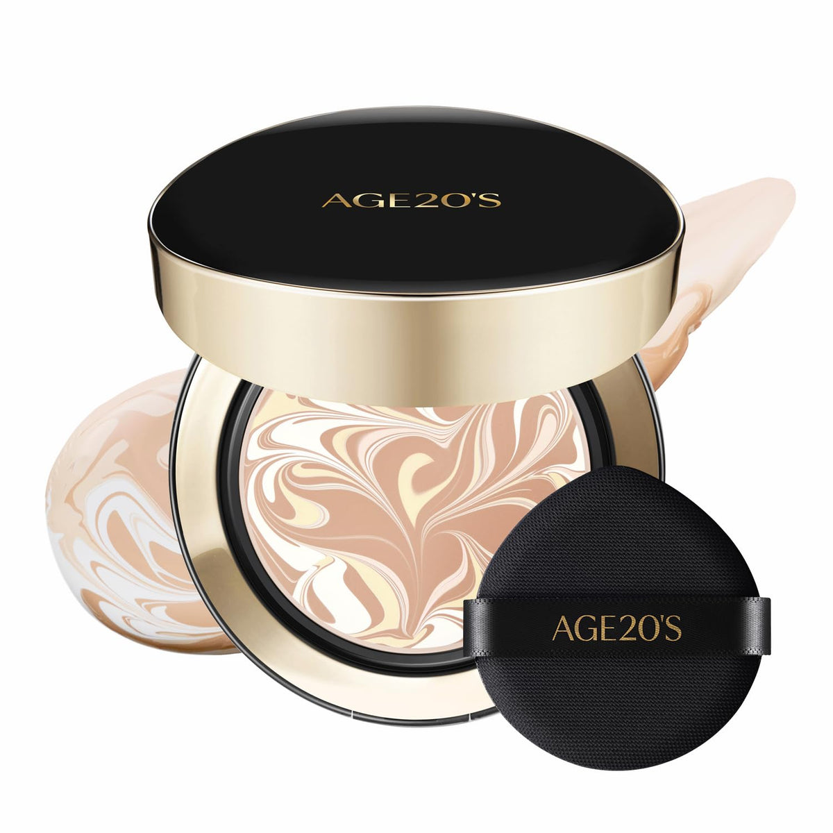 AGE20'S Signature Essence Pact packaging showcases a sleek compact for on-the-go foundation