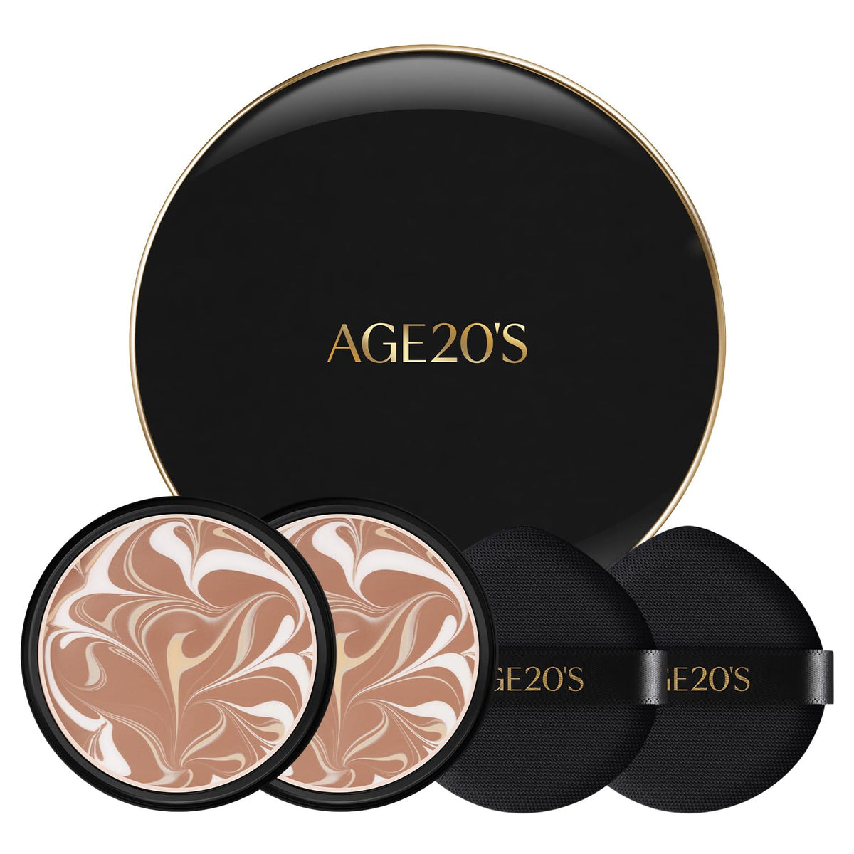 AGE20'S Signature Essence Pact SPF 50+ bottle open reveals dewy, hydration-rich glow.