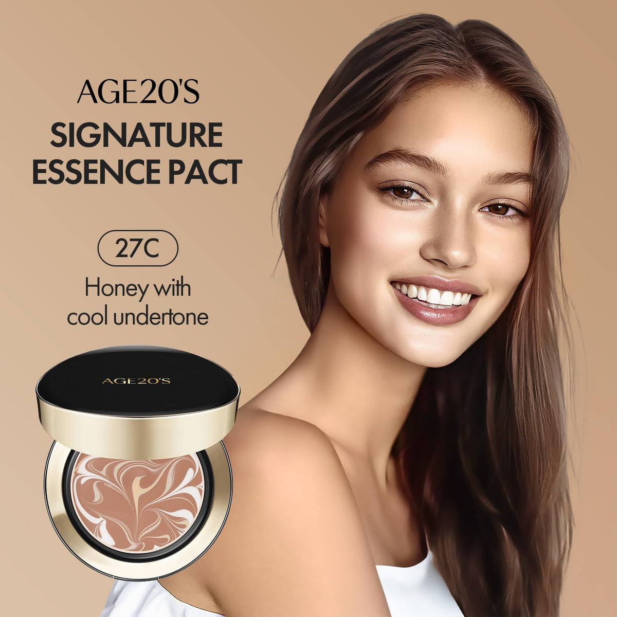 AGE20'S 27C Honey shade suits warm undertones with natural finish