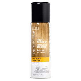 AGEbeautiful Root Touch-Up Spray application demonstrates quick gray root coverage