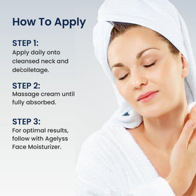 Agelyss Argireline NP closeup conveys potential wrinkle-reducing effects along the neck.