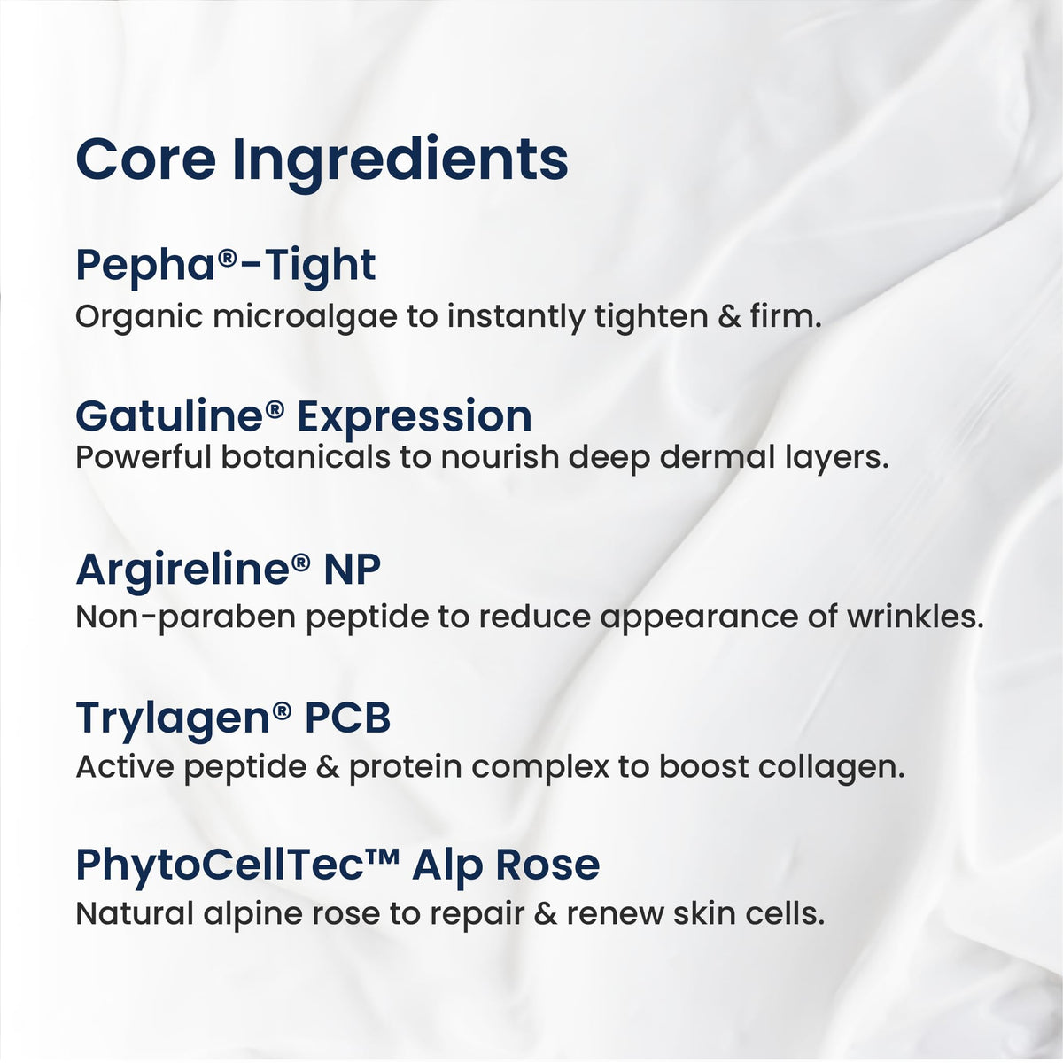 Agelyss Gatuline Expression boost image illustrates lifting feel and smoother texture around the jawline.
