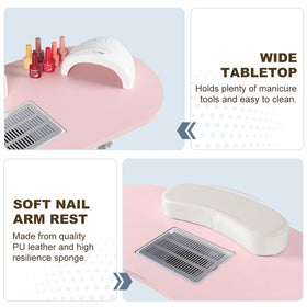 AGESISI foldable nail table with folding legs for easy transport