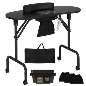 AGESISI portable manicure table with dust collector keeps the workspace clean and efficient