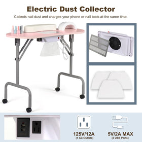 AGESISI manicure table with USB-C ports for convenient charging