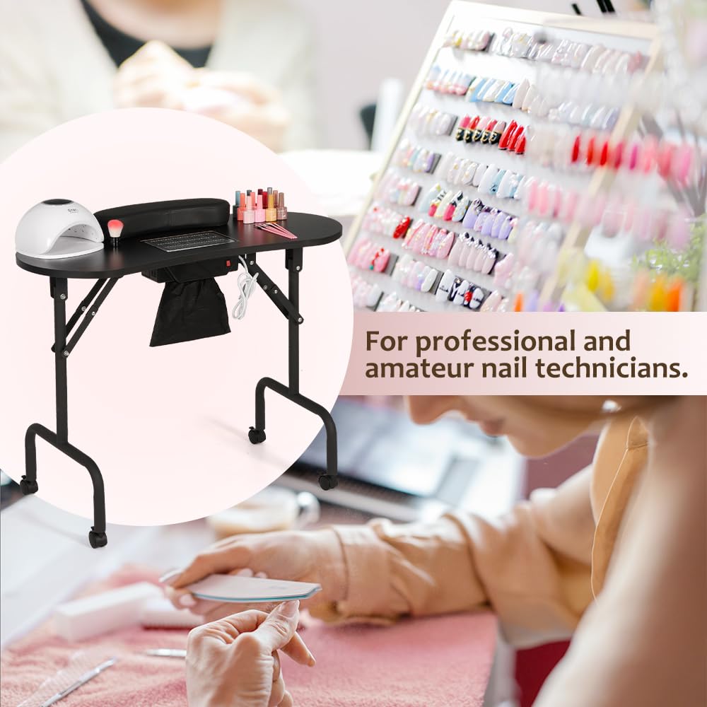AGESISI professional nail desk creates a spacious setup for nail art