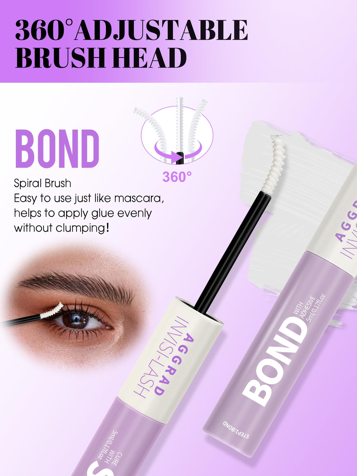 AGGRAD Brown Bond lash glue bottle for softer brown clusters.