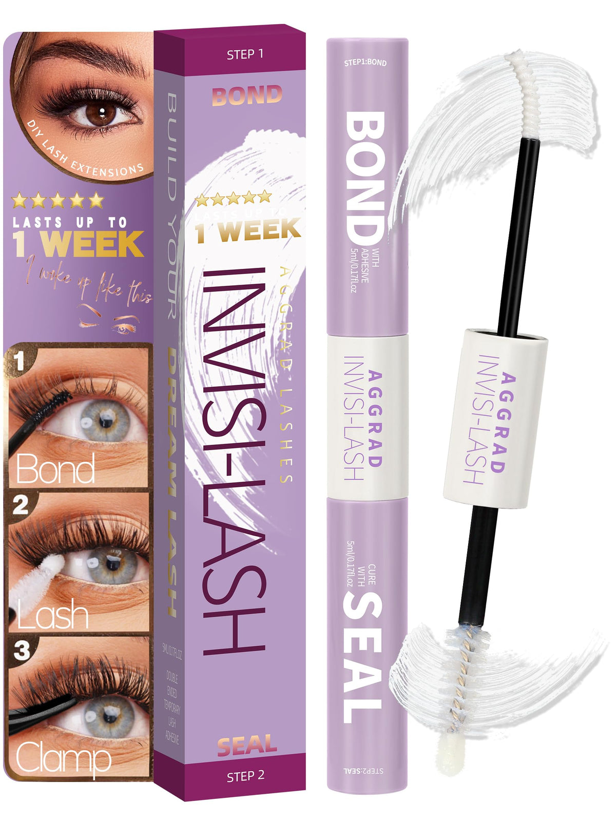 AGGRAD Clear Bond lash glue bottle for invisible lash band finish.