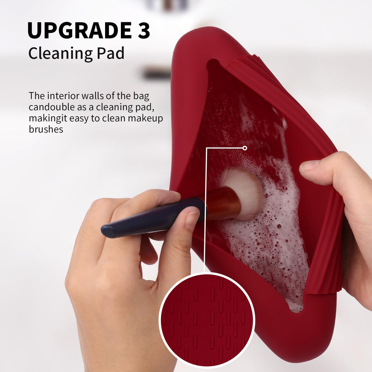 AGIKET easy-clean silicone makeup holder quick rinse with soap and water