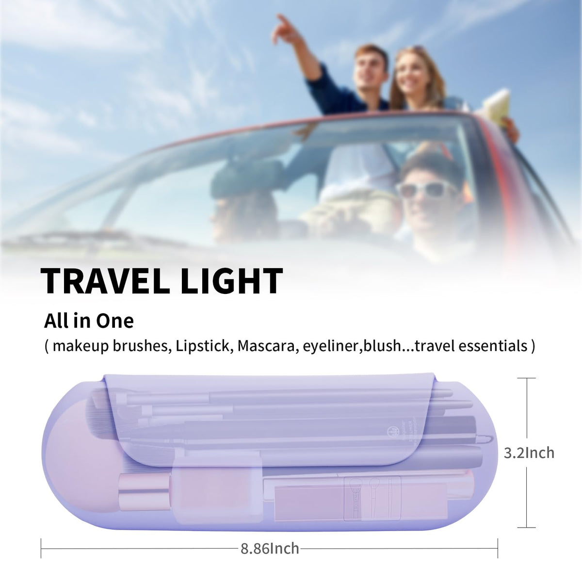 AGIKET lavender travel case is lightweight and easy to carry.