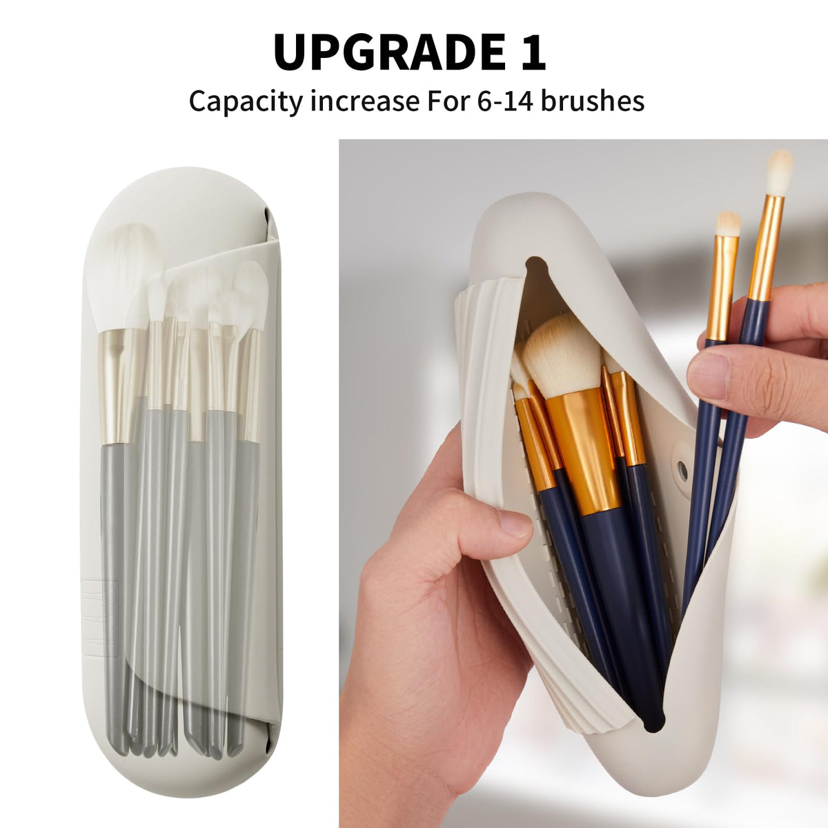 AGIKET magnetic closure case secures brushes during transit.