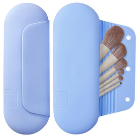 AGIKET silicone makeup brush holder blue keeps your brushes organized on the go