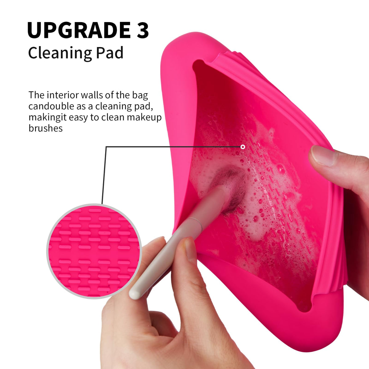 AGIKET silicone makeup brush holder compact size 8.86 x 3.2 x 1.5 inches for easy packing