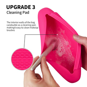 AGIKET silicone makeup brush holder compact size 8.86 x 3.2 x 1.5 inches for easy packing