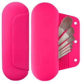 AGIKET silicone makeup brush holder travel case with magnetic closure for secure storage