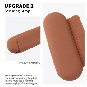 AGIKET soft silicone material provides lightweight, wrinkle-resistant storage for brushes