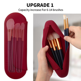 AGIKET travel case red for makeup brushes lightweight and easy to pack