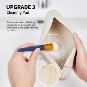 AGIKET wrinkle-resistant silicone pouch keeps makeup tools pristine.