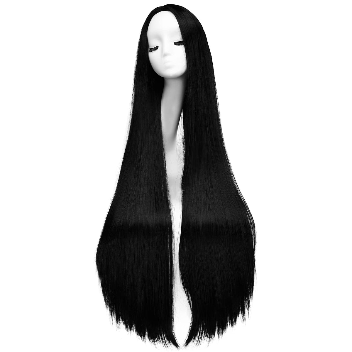 AGPTEK 40-inch straight wig, front view, ideal for cosplay and daily use.