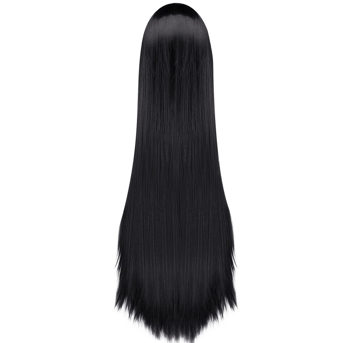 AGPTEK 40-inch wig in black, natural-looking shine.