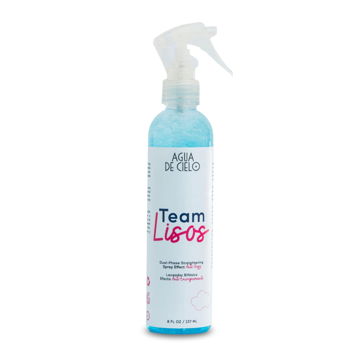 Agua de Cielo Team Lisos spray bottle front view for sleek styling