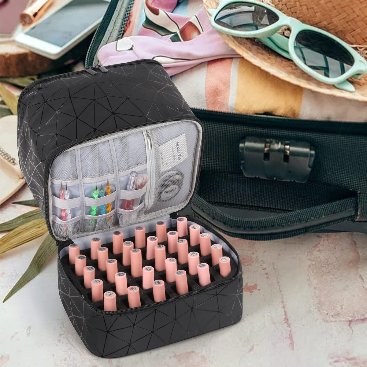 Black AGX Bravo bag designed for manicure supplies and travel