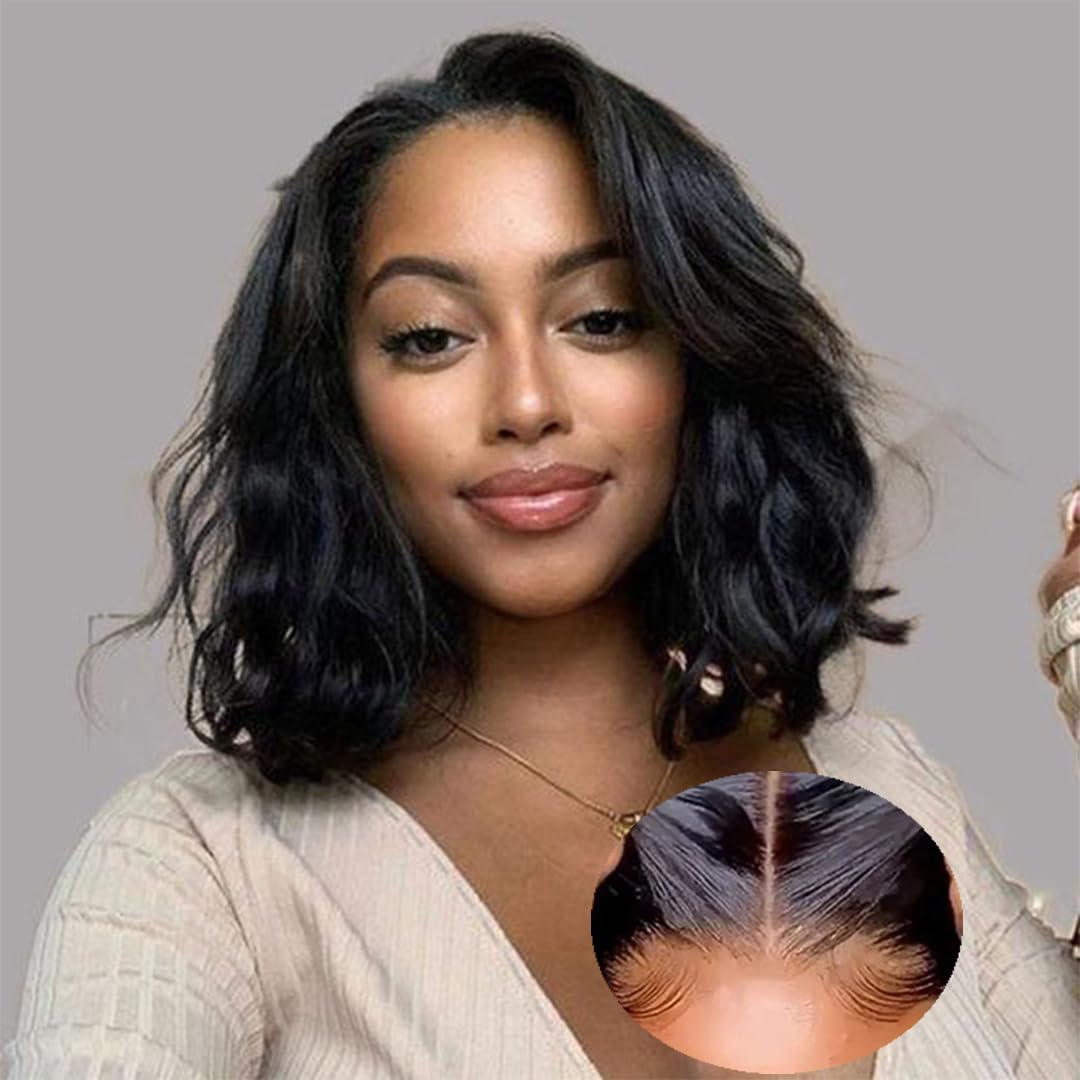 Ahaisy glueless bob wig with lace-front closure for an effortless, natural-looking hairline.