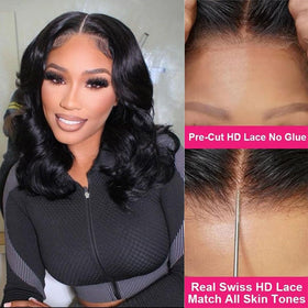 Ahaisy pre-plucked wig reveals natural hairline for quick styling.