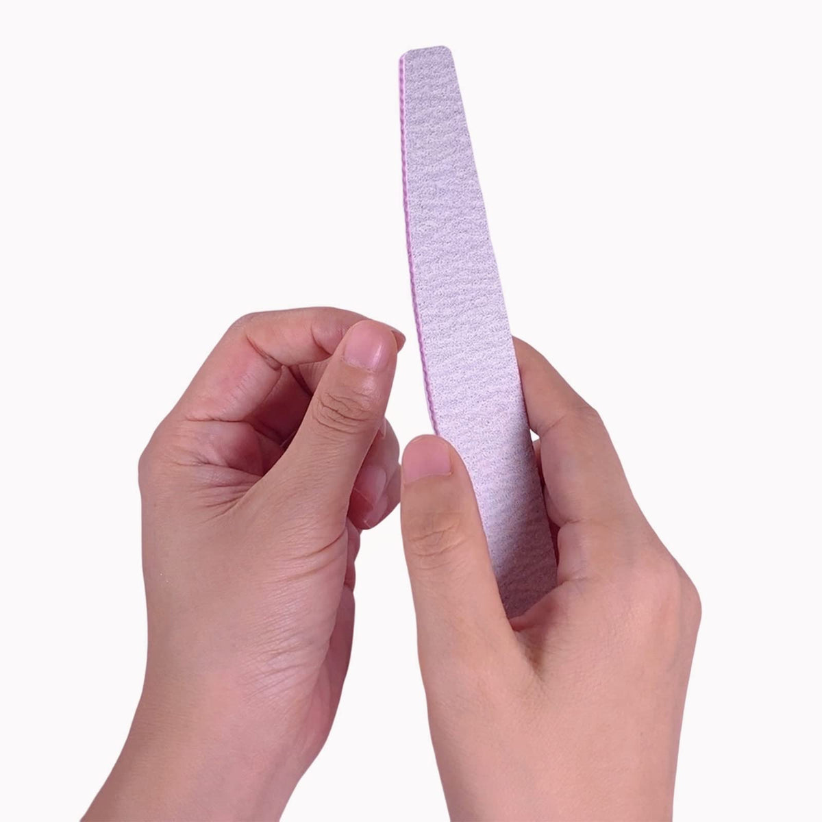 Wider half-moon shape improves control during shaping and buffing