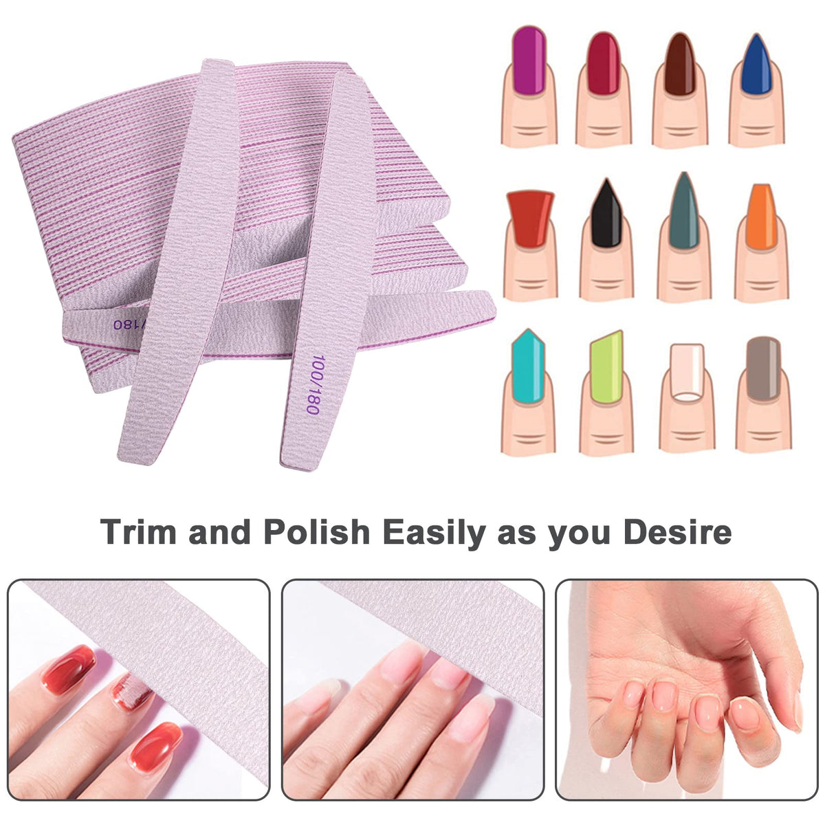 AhaTopia nail files shown for salon and home manicure routines.
