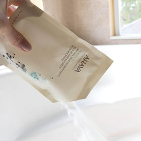 AHAVA Dead Sea Mineral Bath Salt packaging highlights purity and the single-ingredient formula.