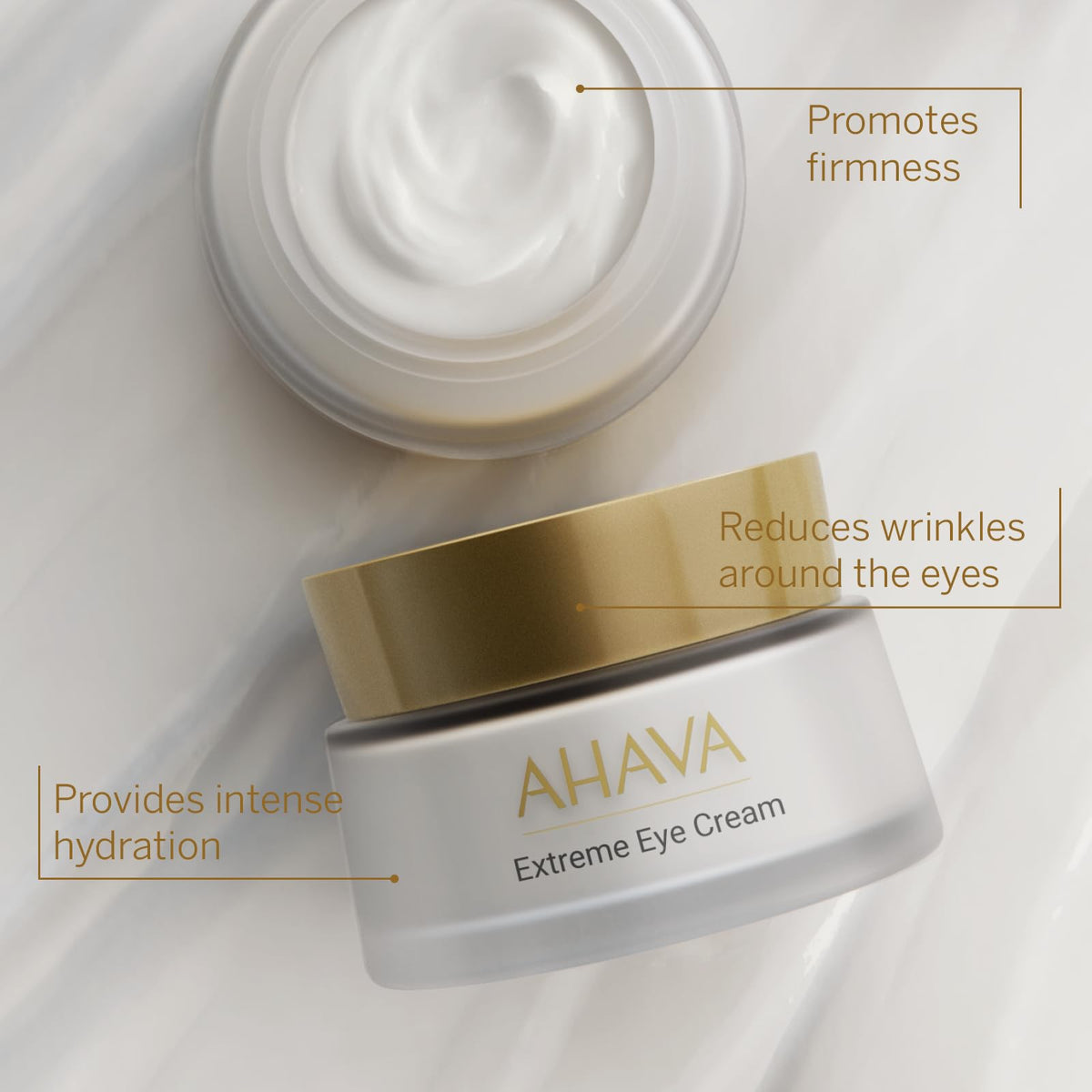 AHAVA Dead Sea minerals illustration emphasizing antioxidant protection against environmental aging.