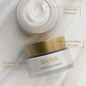 AHAVA Dead Sea minerals illustration emphasizing antioxidant protection against environmental aging.