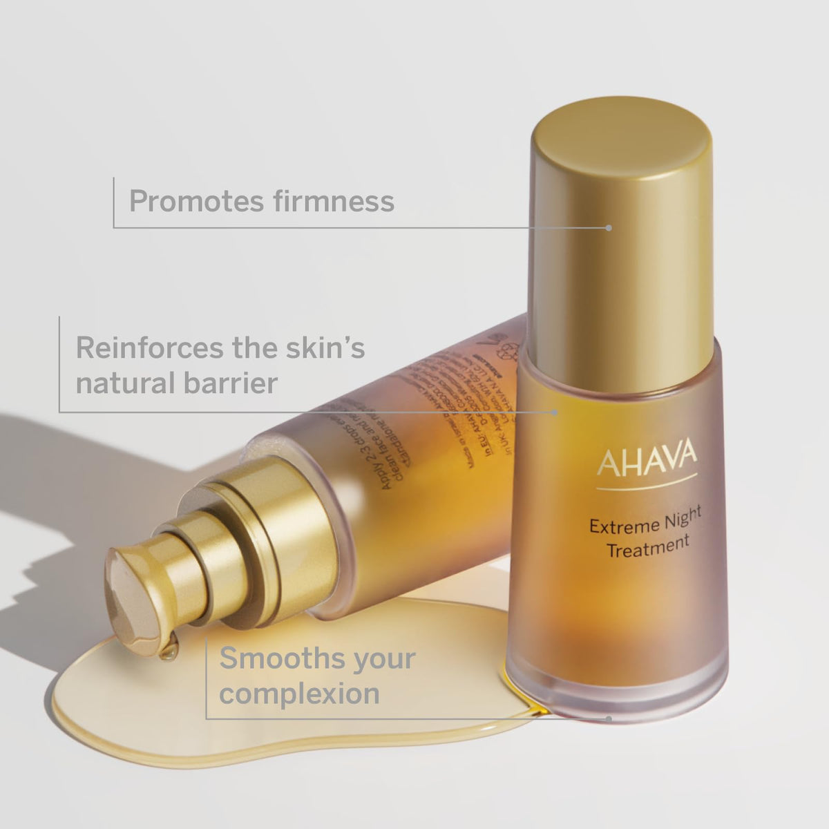 AHAVA Extreme Night Treatment creamy texture close-up suggests rich overnight hydration.
