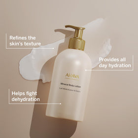 AHAVA lotion applied on arm demonstrating fast absorption