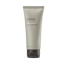 AHAVA Men's Mineral Hand Cream bottle front with sleek packaging.