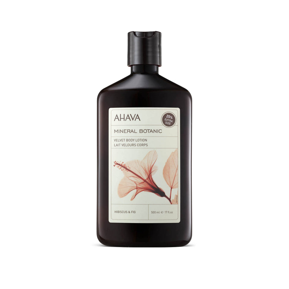 AHAVA Mineral Botanic Velvet Cream Bottle with hibiscus and fig hydration for daily use