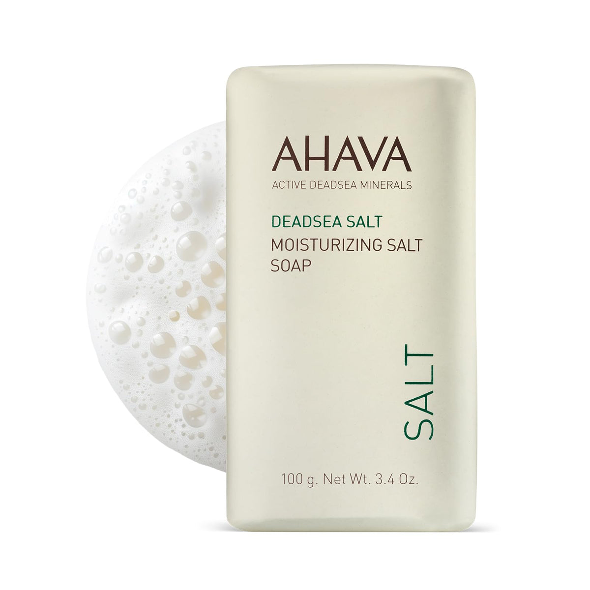 AHAVA Dead Sea Salt Soap packaging varies; ideal for daily cleansing routines.