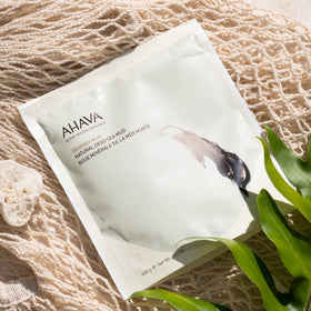 AHAVA mud application on arm demonstrates soothing mineral care