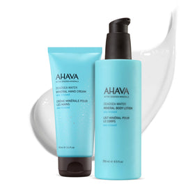 AHAVA Sea-Kissed Hand Cream bottle with packaging for daily hydration.