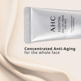 AHC aesthetic hydration cream swirl reveals luxurious texture for smooth, nourished skin.
