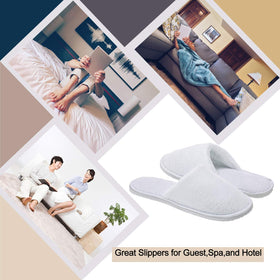 AhfuLife coral fleece texture slippers cozy after bath or spa.