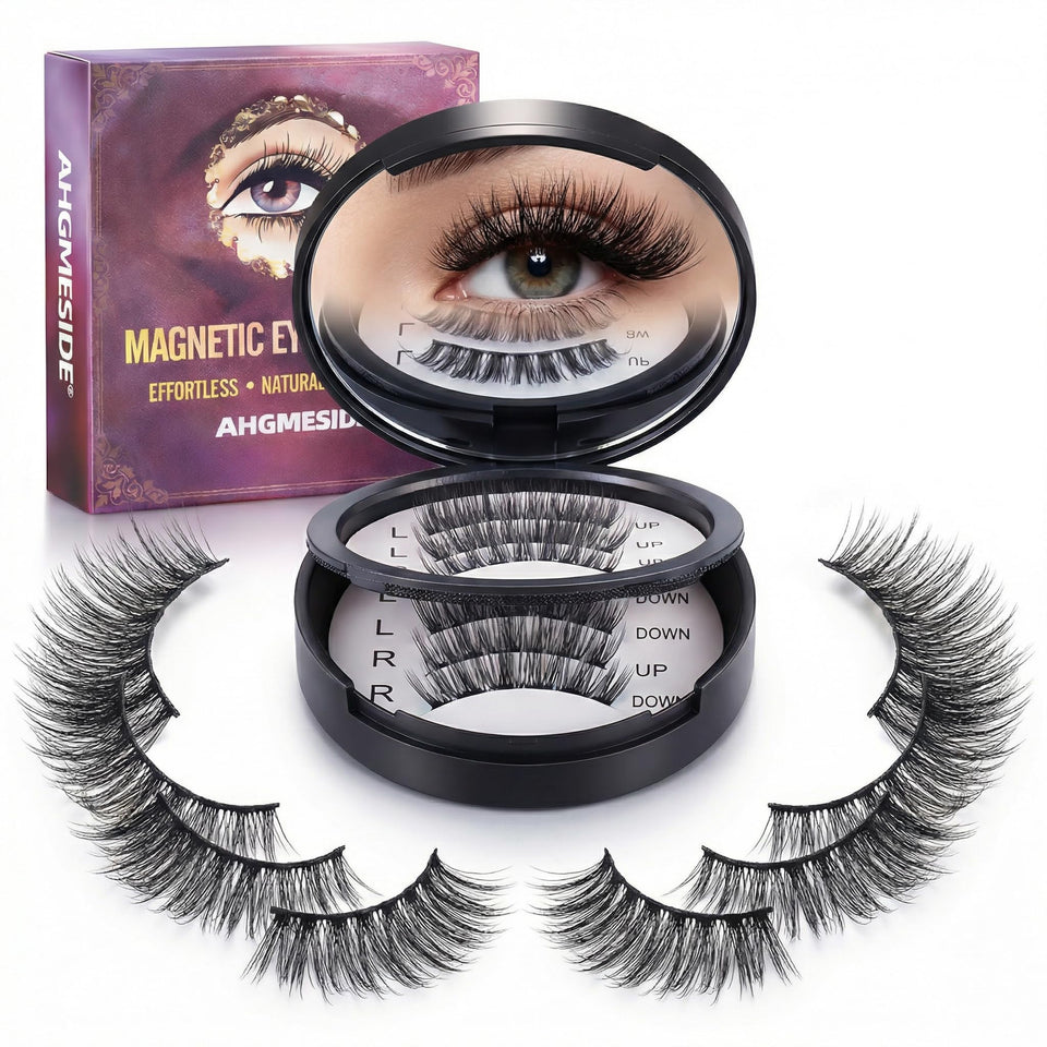 Ahgmeside magnetic eyelashes with applicator for quick, mess-free application