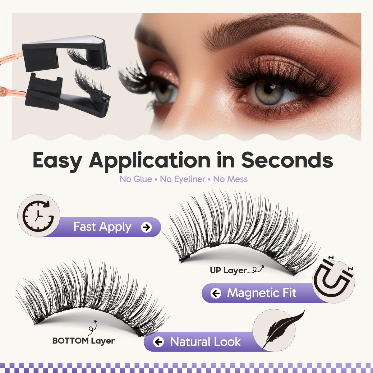 Ahgmeside natural-look lashes blend seamlessly with a soft wispy design
