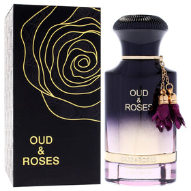 Ahmed Al Maghribi Oud and Roses spray mist, long-lasting scent projection.