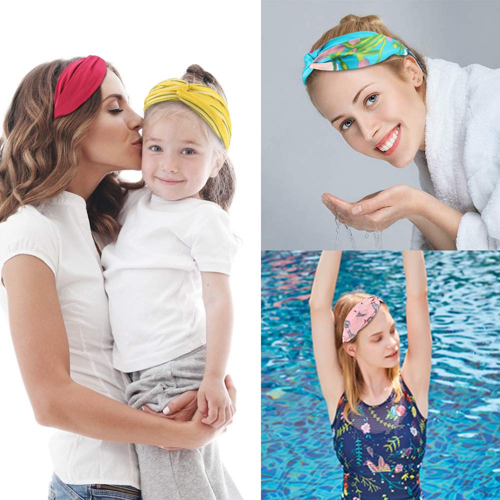 AHONEY solid blue headband comfortable all-day wear.