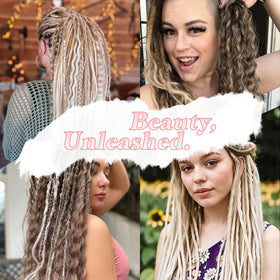 Fiber close-up highlights realistic synthetic strands of Ahrencan dreadlocks