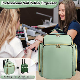 ahzske nail polish organizer backpack ergonomic top handle and breathable straps