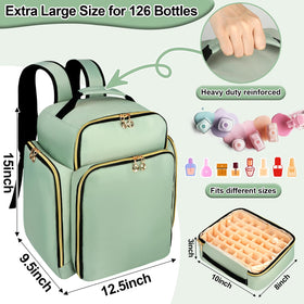 ahzske nail polish organizer backpack velvet interior pouches protect contents