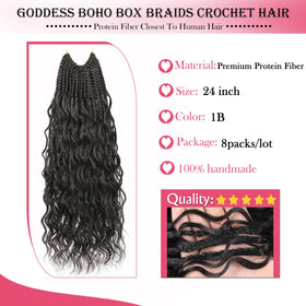 AIBEO Goddess Box Braids soft curls close-up highlight gentle texture.